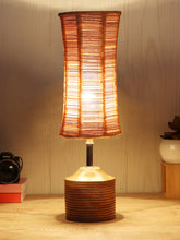 Wood Table lamp with Bamboo Shade (AEAP03)